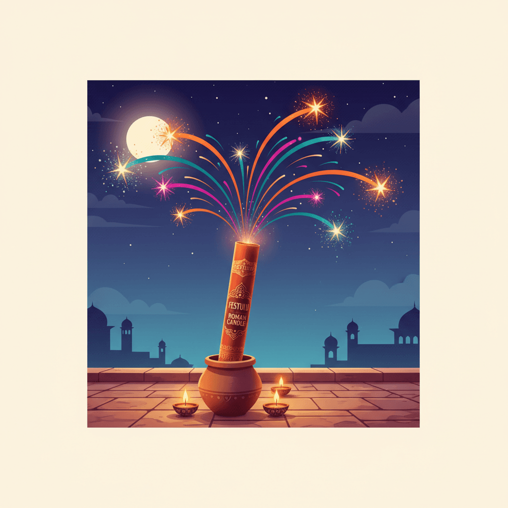 Fountains fireworks illustration